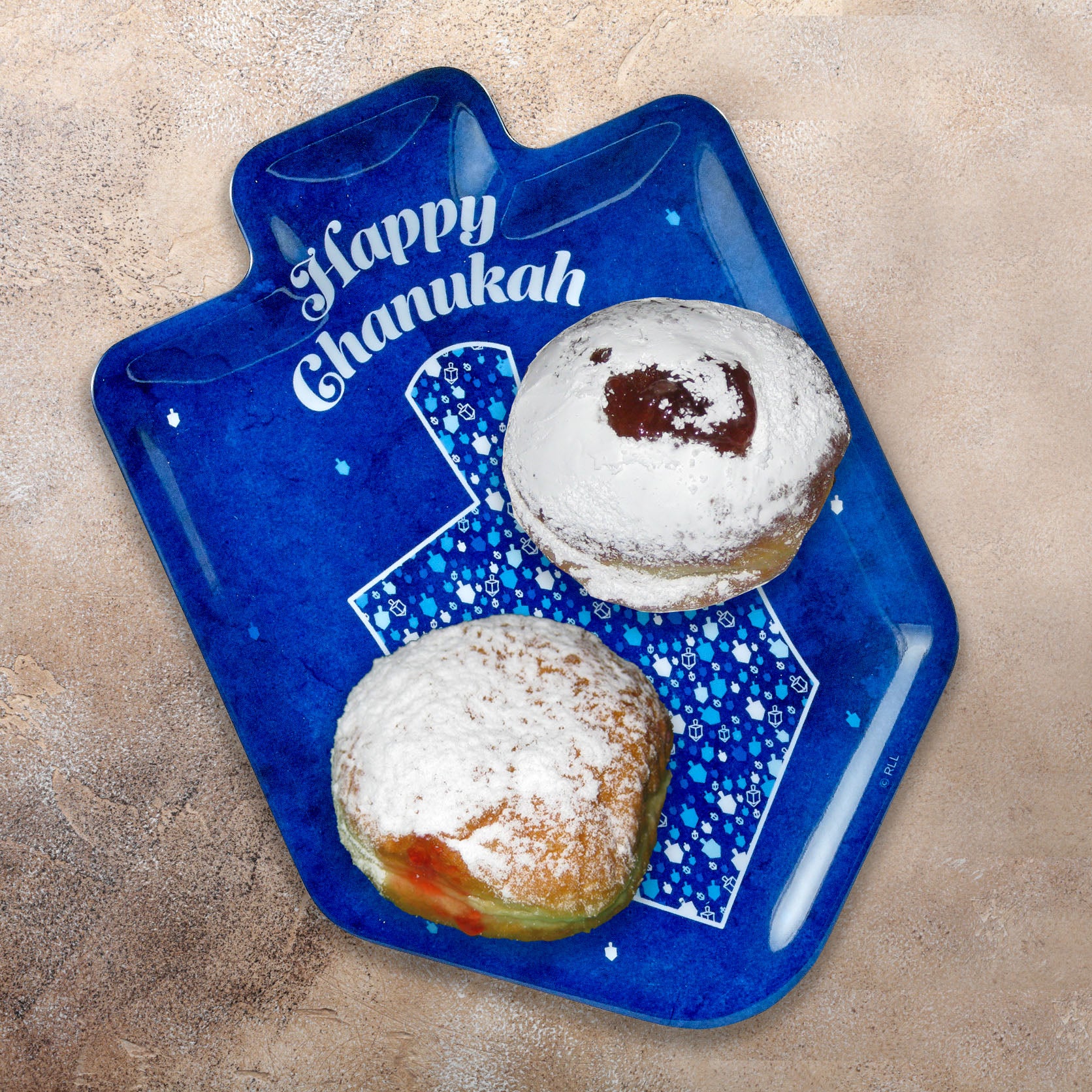 "Chanukah Mosaic " Dreidel Shaped Melamine Serving Tray