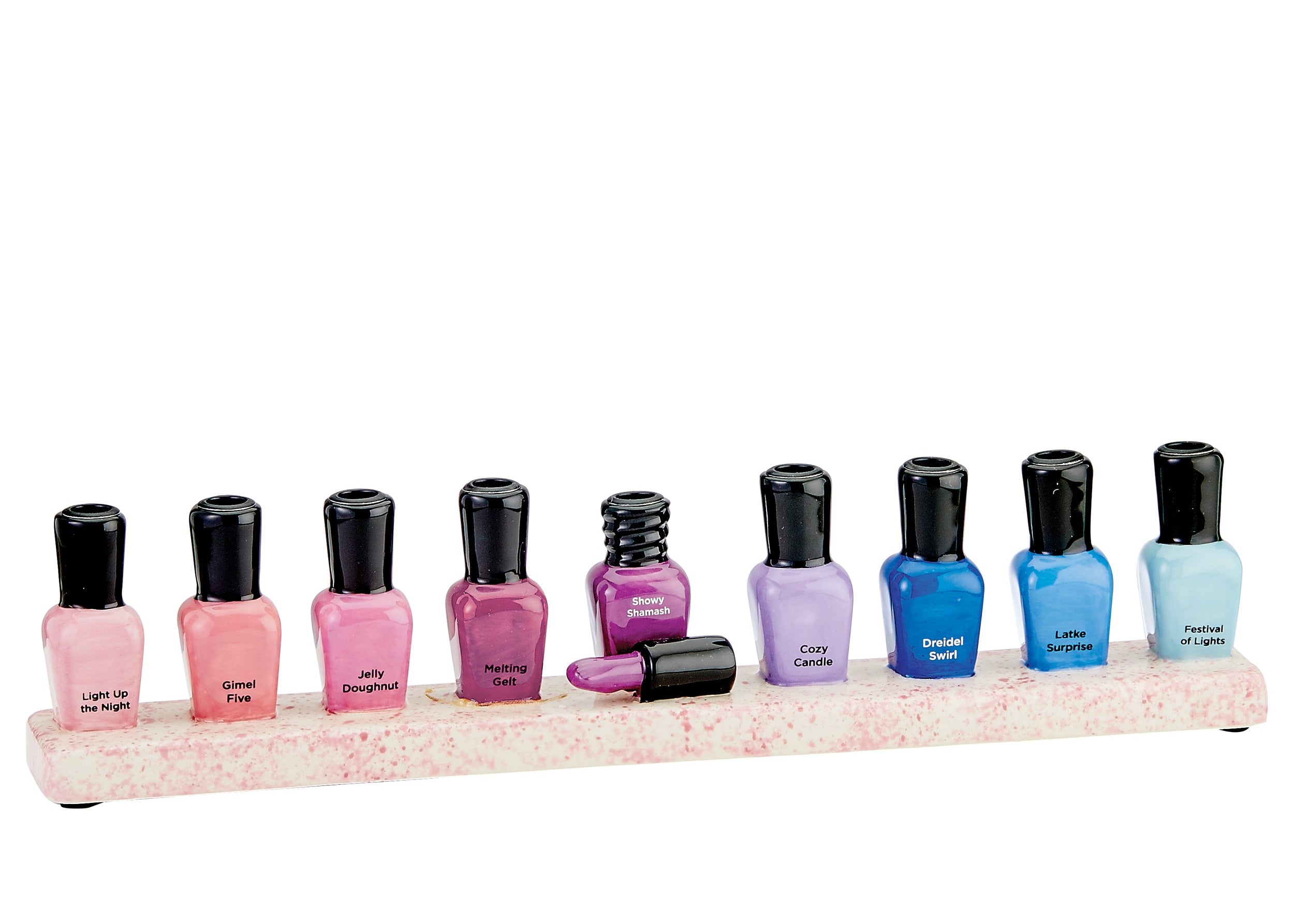 Hand-Painted Ceramic Nail Polish Menorah