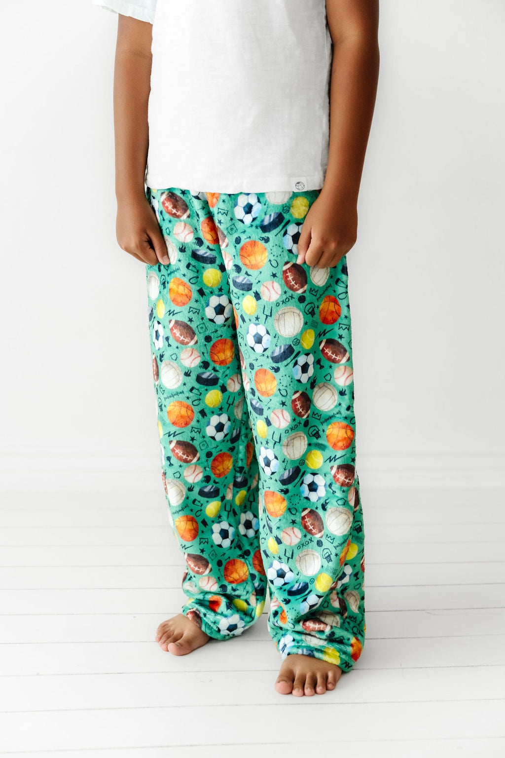 Kids Plush pants - green sports