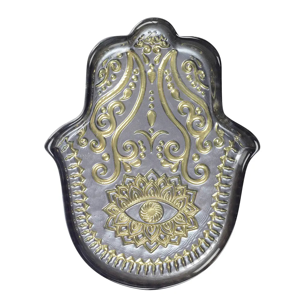 Black Hamsa Hand Tray