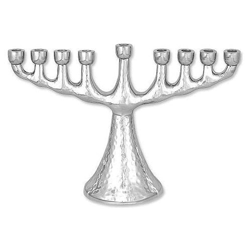Contemporary Hammered Chanukah Menorah