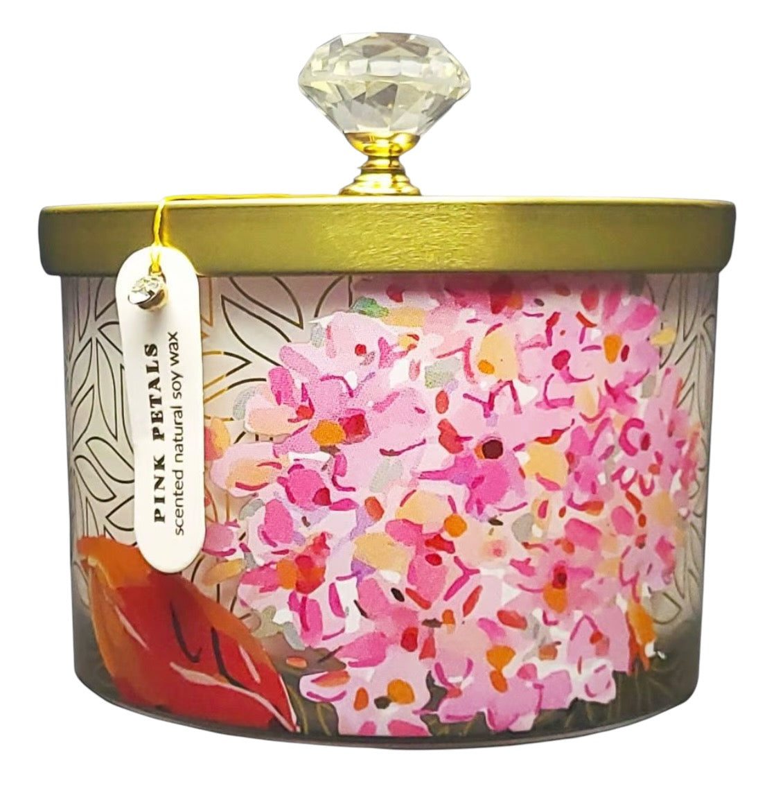 15oz Dish Candle - pink petals