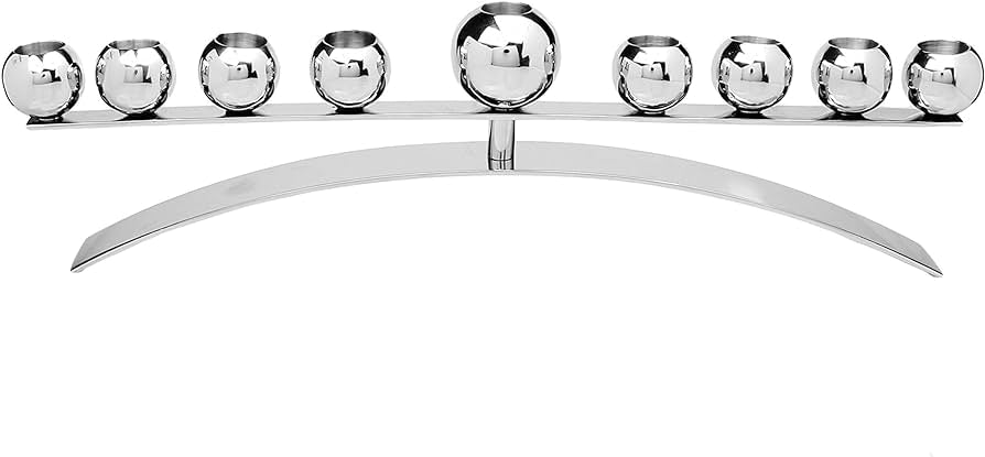 Menorah moderne en acier inoxydable