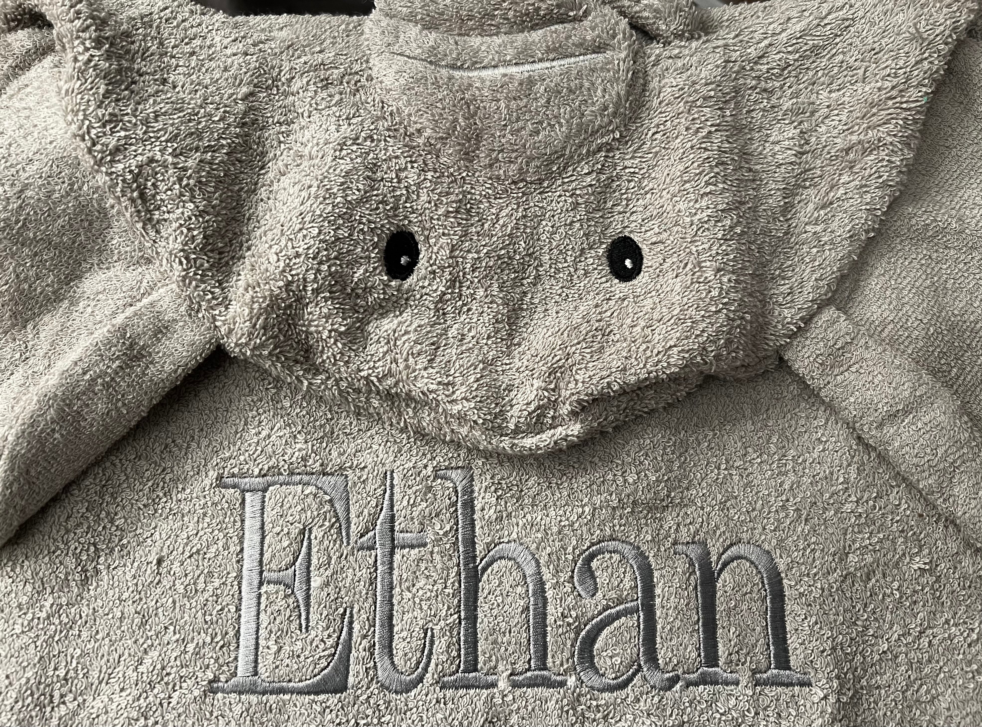 Personalized Hooded Towel- Elephant