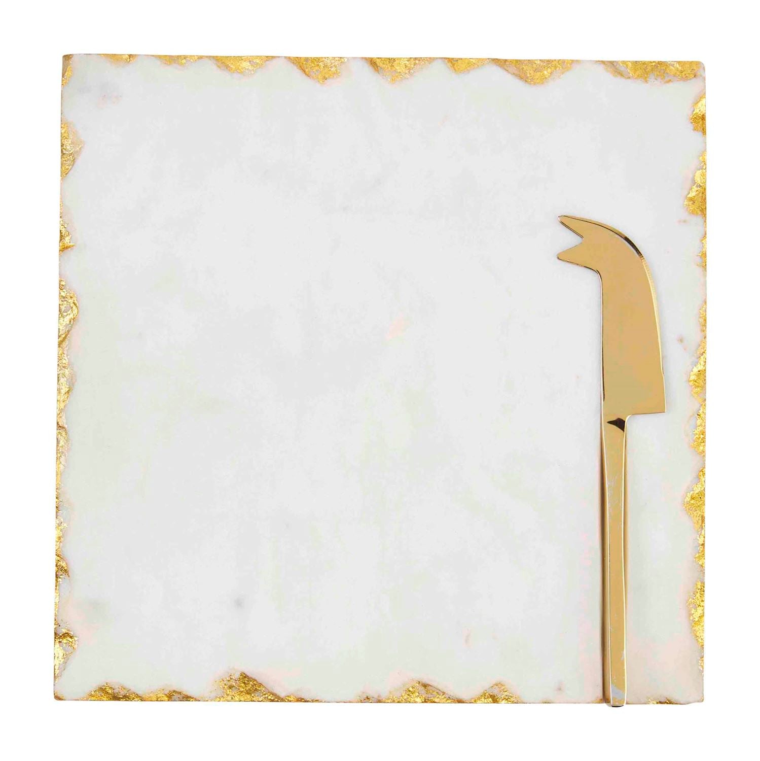 Ensemble de planches à fromage en marbre avec bordure dorée Mudpie