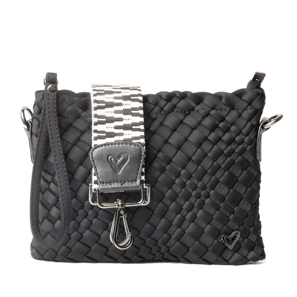 Sac à bandoulière tissé Charlotte - Onyx noir