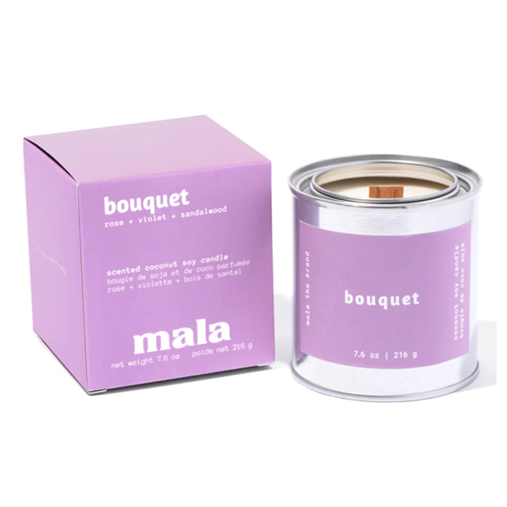 Candle mala 8oz Bouquet | Rose + Violet + Sandalwood