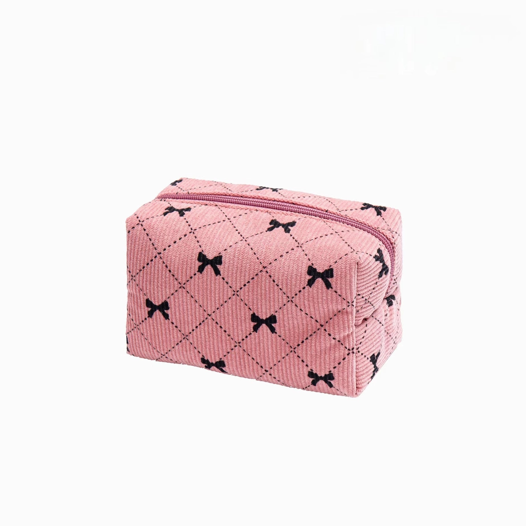 Medium Corduroy Sweet Bow Cosmetic Bag
