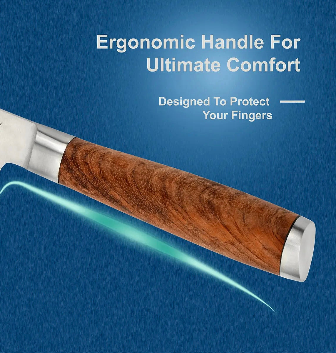 Couteau à pain à lame dentelée de 20 cm avec manche en bois de santal