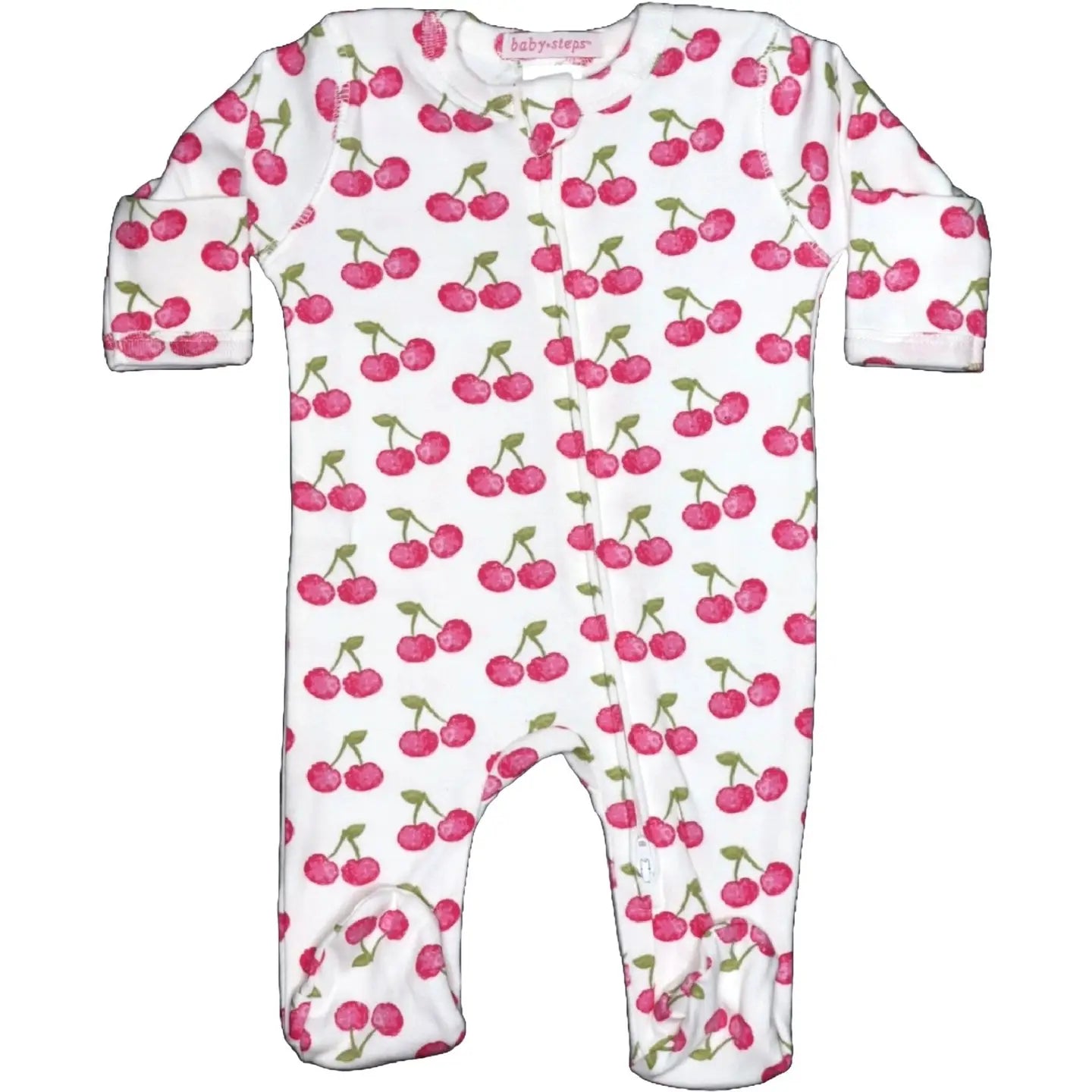Baby Zipper Footie - Cherry