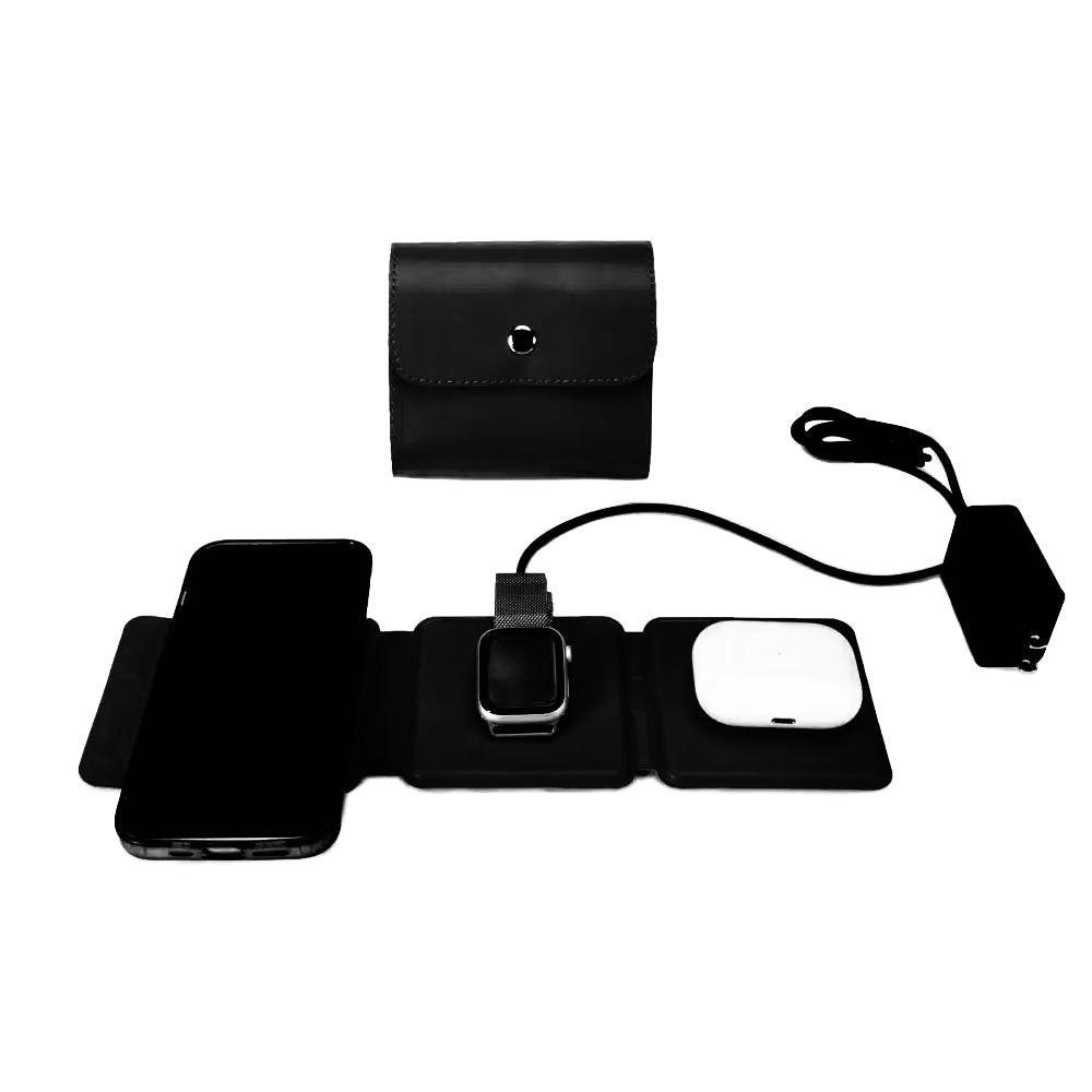 3 in 1 Fast Charging Foldable Pad- black