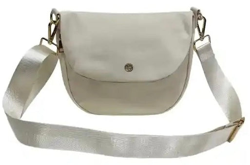 Grand sac bandoulière et ceinture en nylon - crème