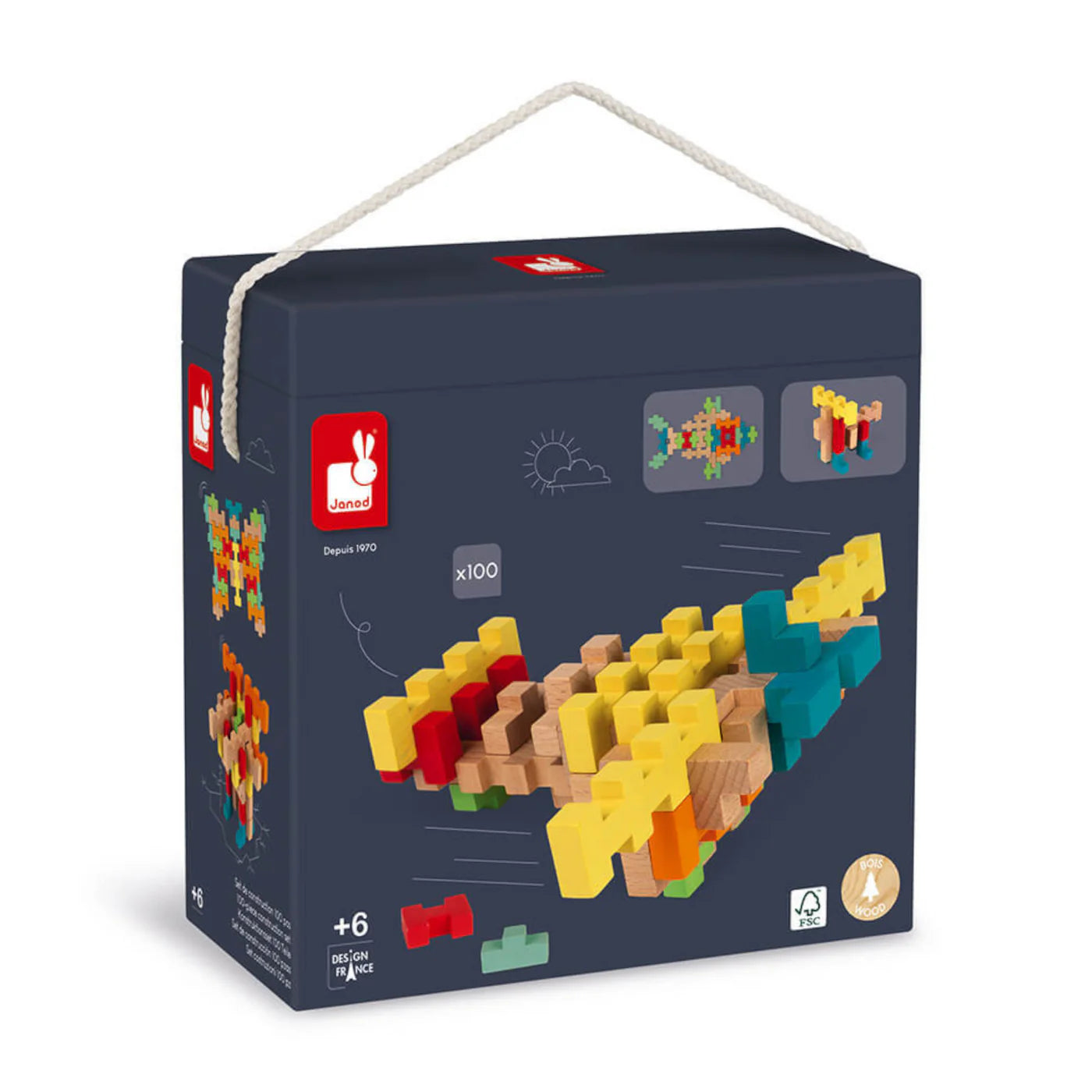 100-Piece Wooden Construction Kit