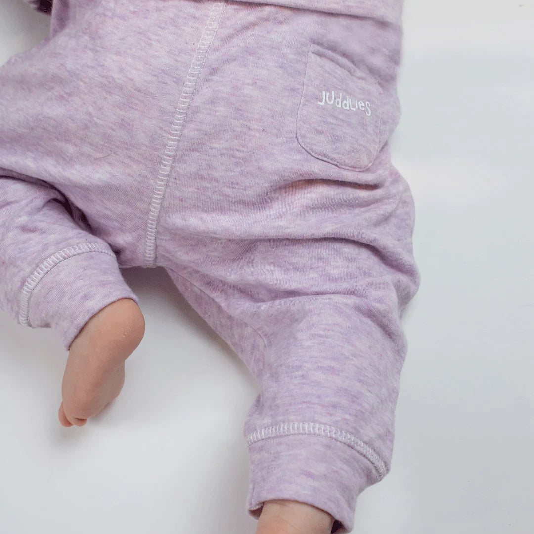 Baby Two-Piece Jogger Set - Lavender Fleck