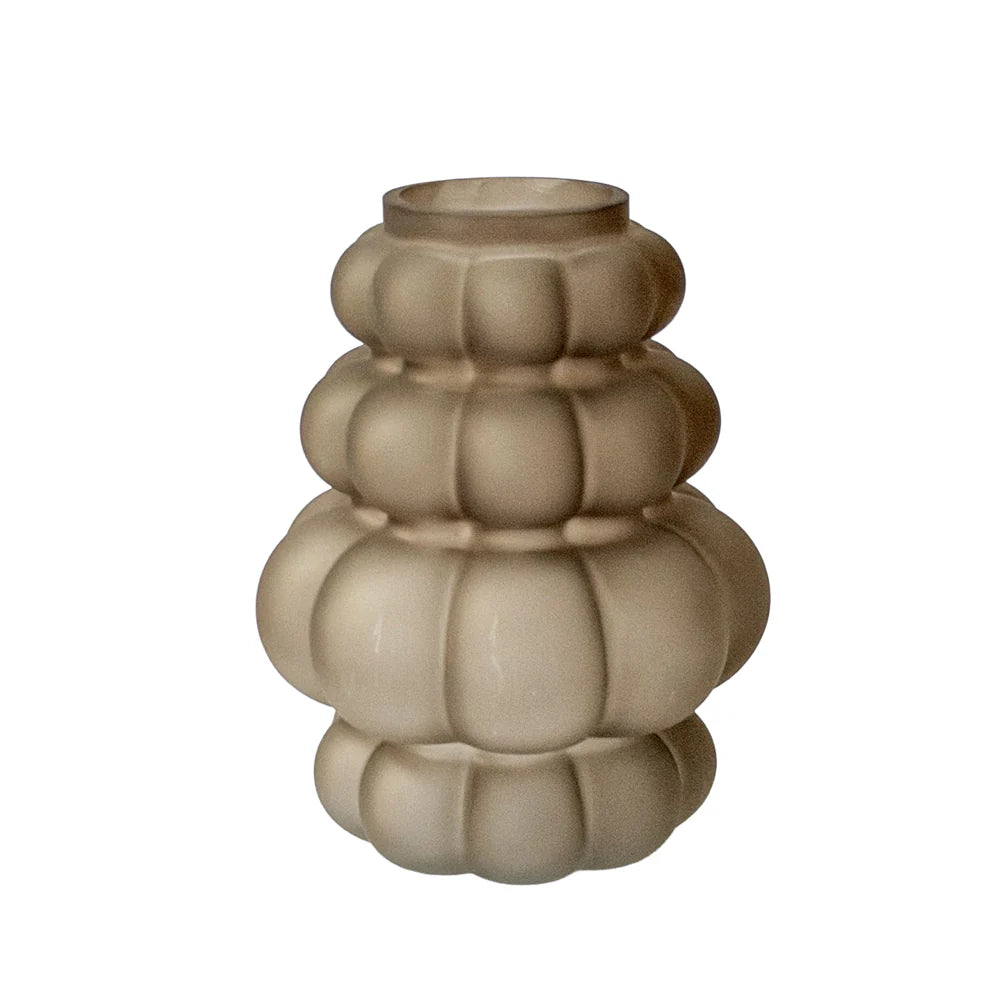 Vase givré en forme de bulle - Marron