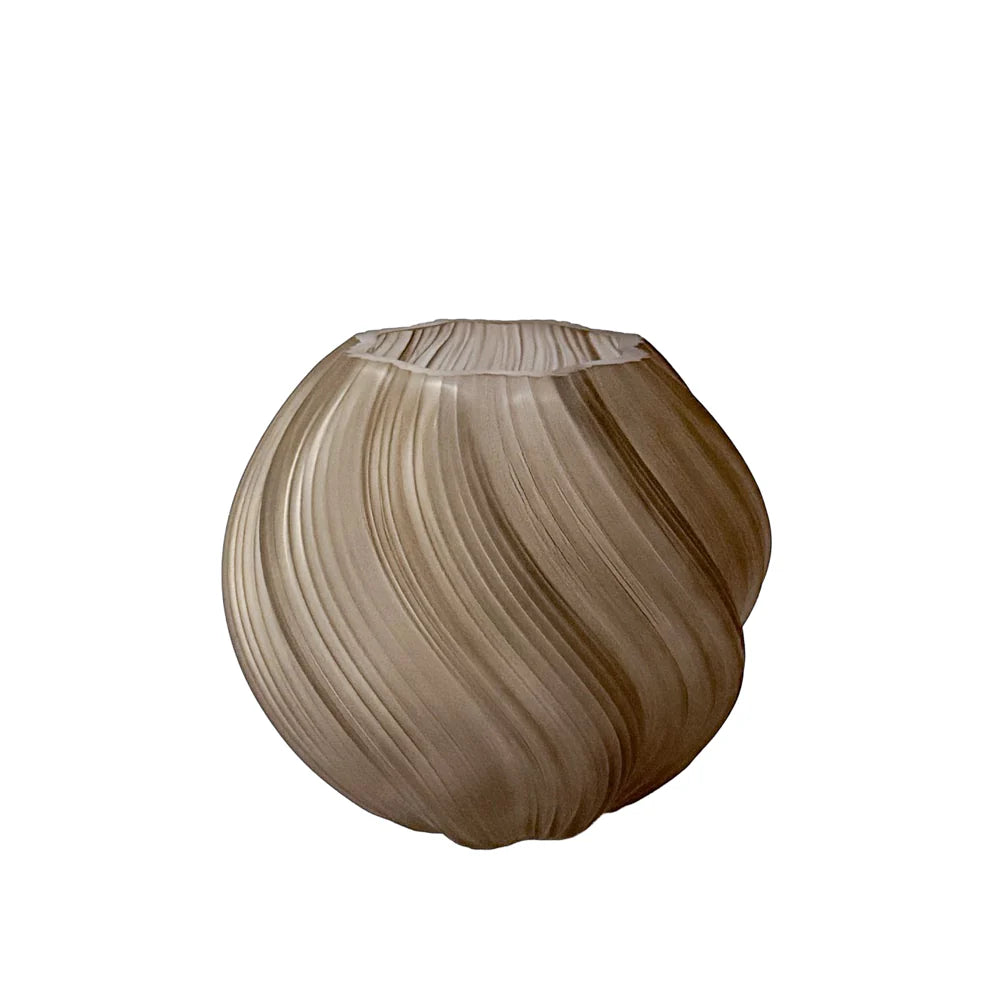 Twisted Swirl Vase - Brown