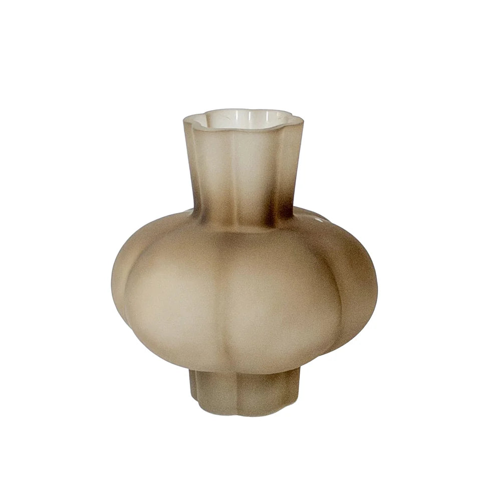 Vase bulbe cannelé – Marron