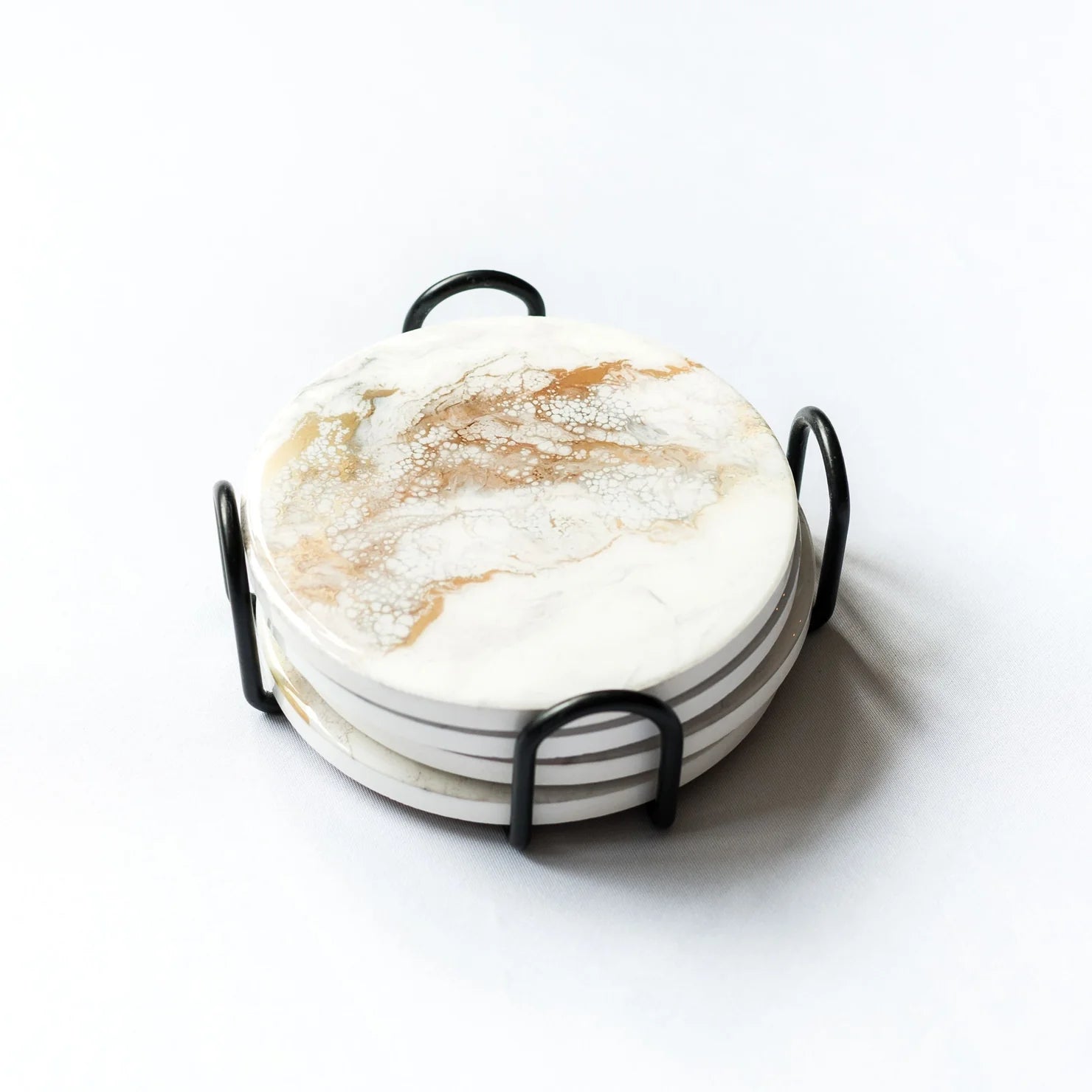 Dessous de verre en résine céramique Quartz doré