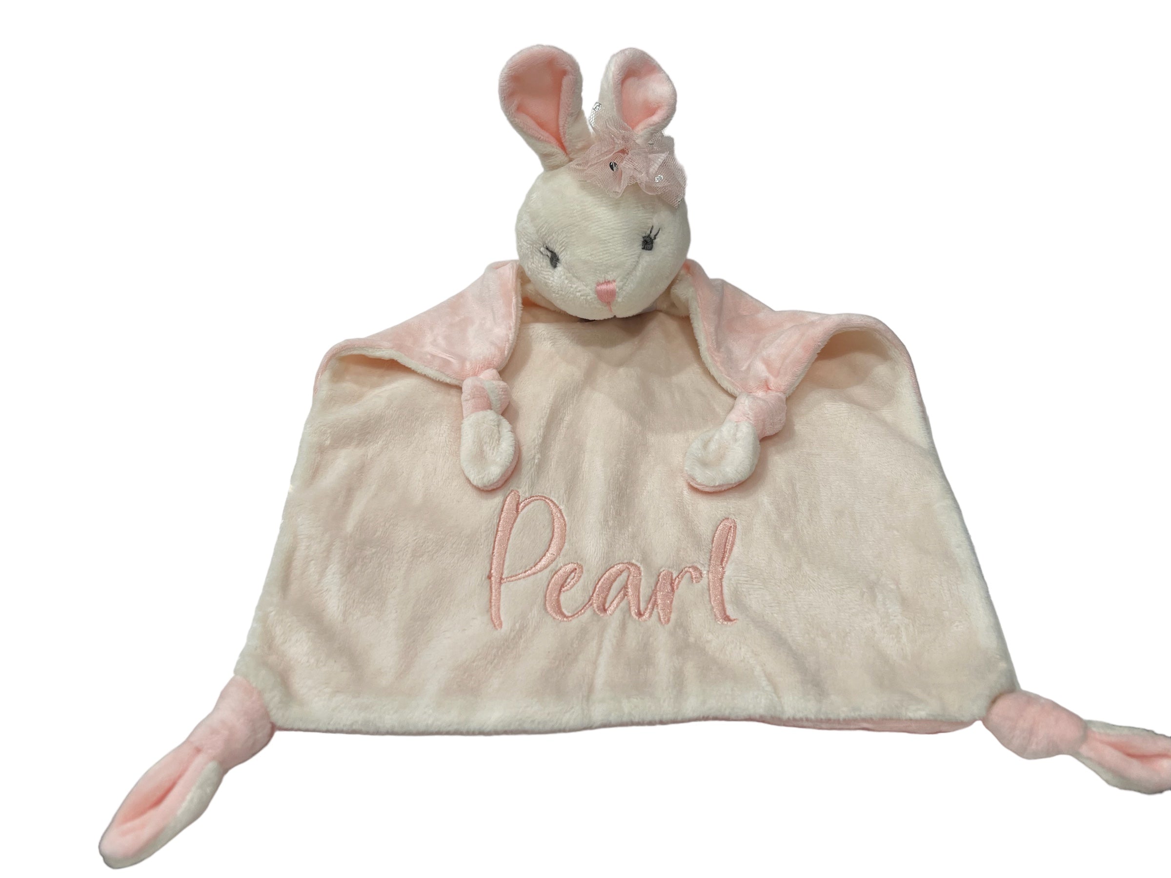 Doudou personnalisé - Lapin rose