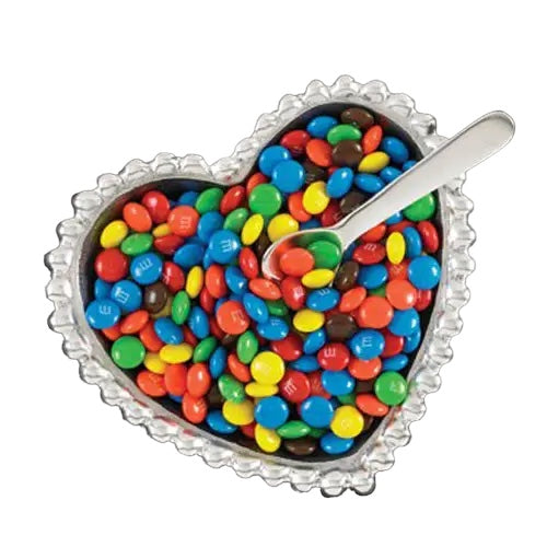 Bol en forme de cœur avec cuillère en forme de cœur – perles argentées