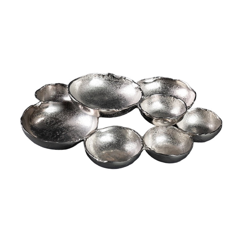 Aluminum Textured 9 Bowl Cluster