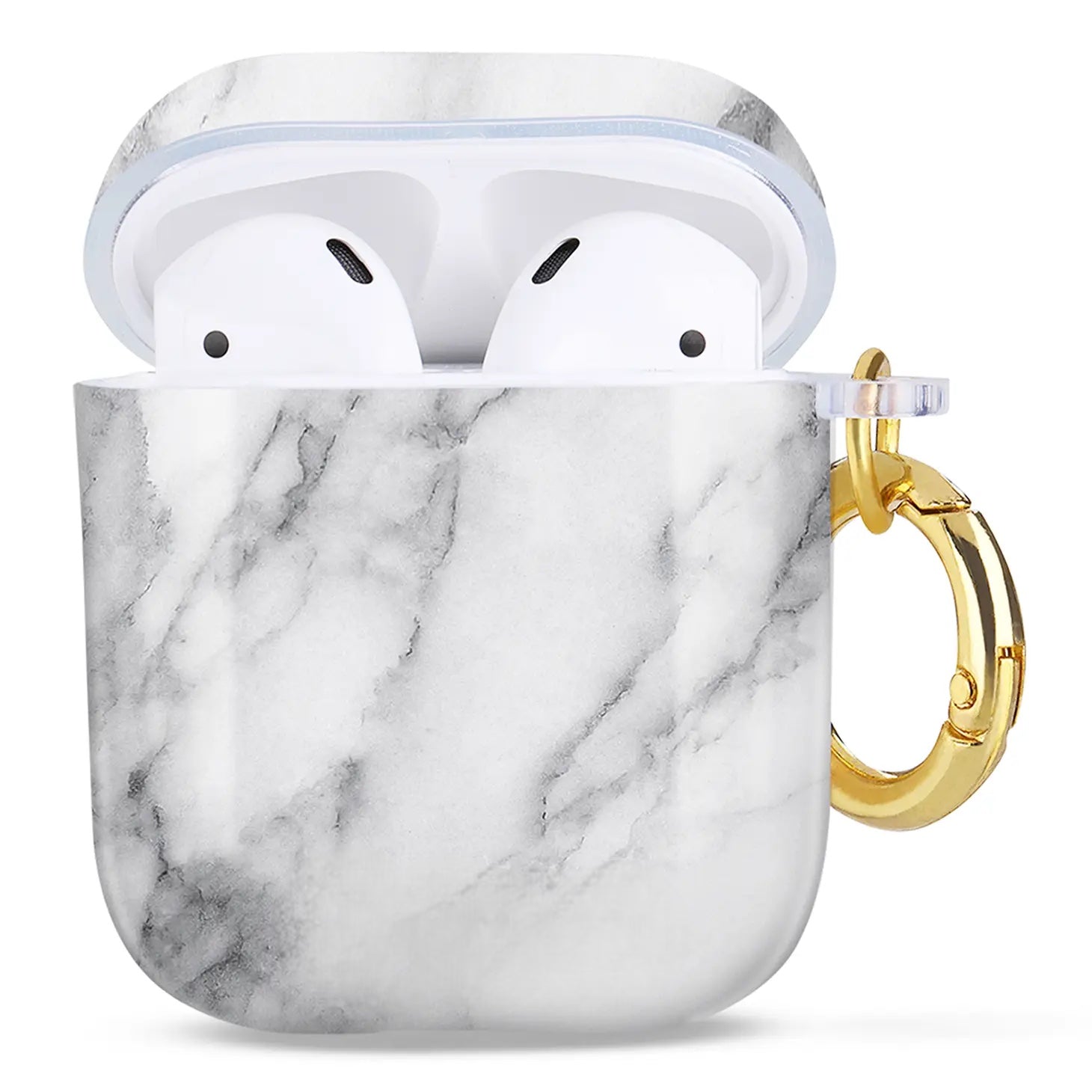 AirPods case - white marble