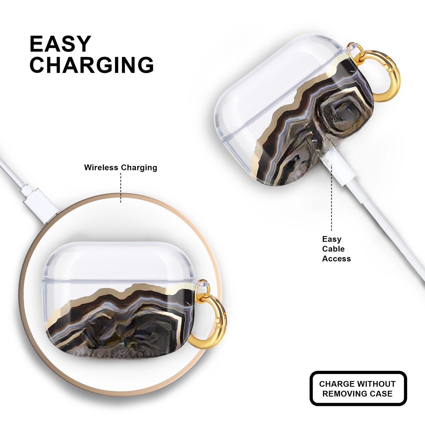 Étui pour Airpods Pro – Agate noire