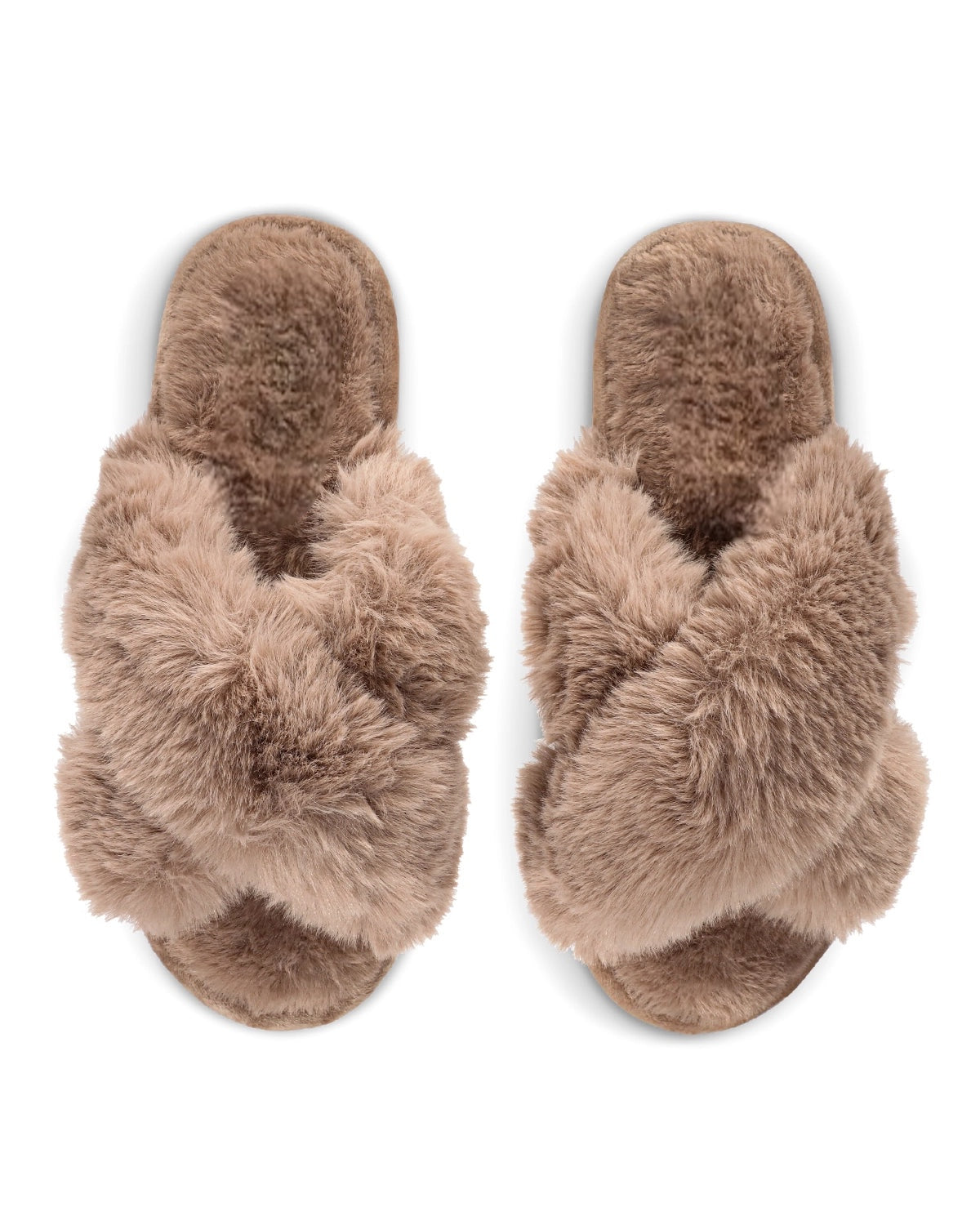 Chaussons en peluche - taupe