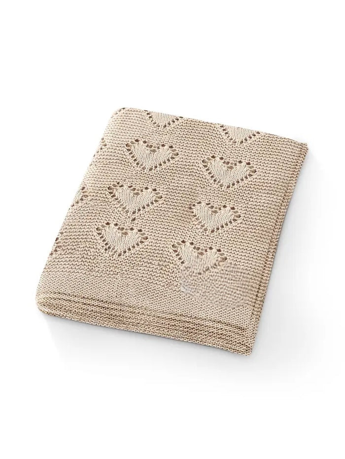 Blanket - Taupe Hearts