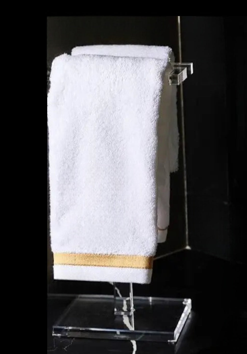 Lucite Finger Double Towel Stand