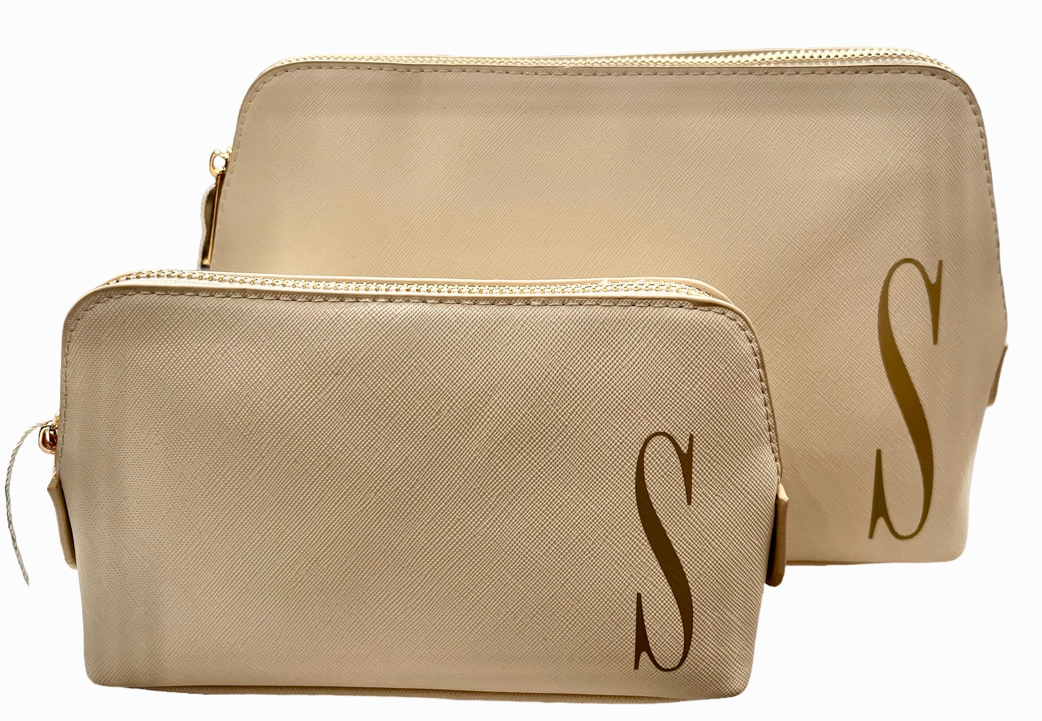 Trousse de maquillage avec initiales - Crème