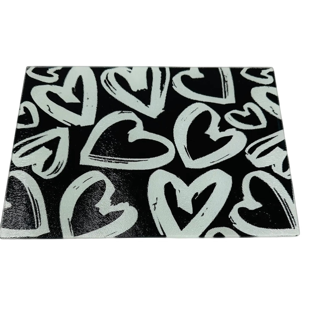 Graffiti Hearts GLASS TRAY