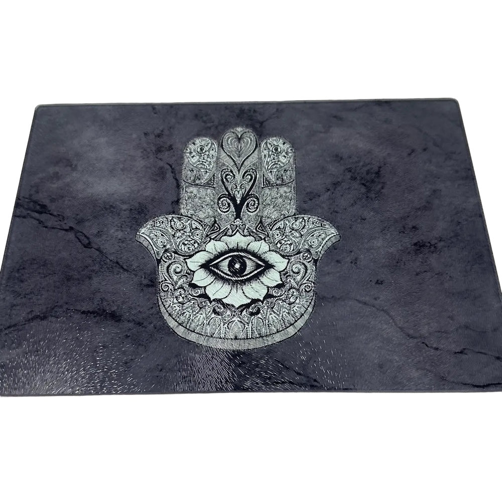 Hamsa glass tray