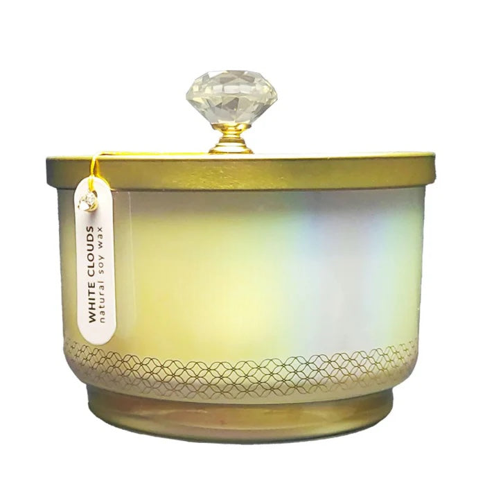 16oz Footed Dish Candle - White Cotton