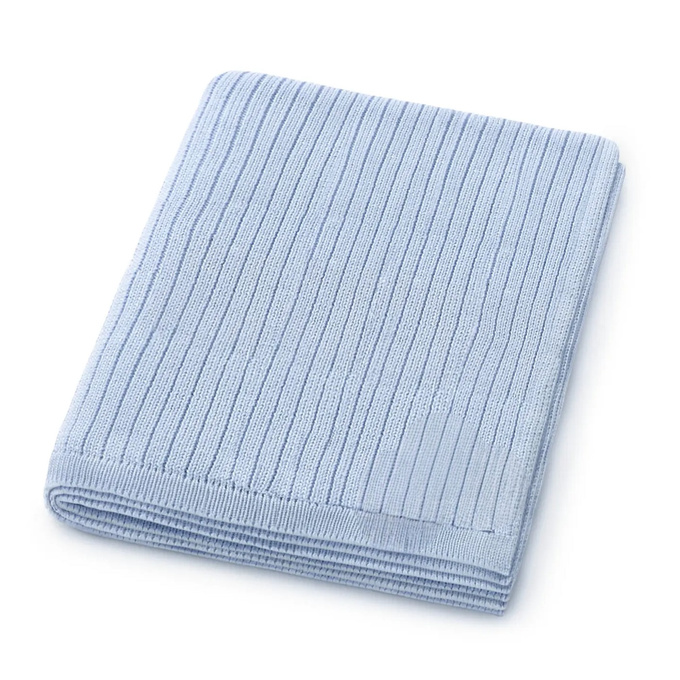 Blue Luxury Organic Cotton Ribbed Baby Blanket