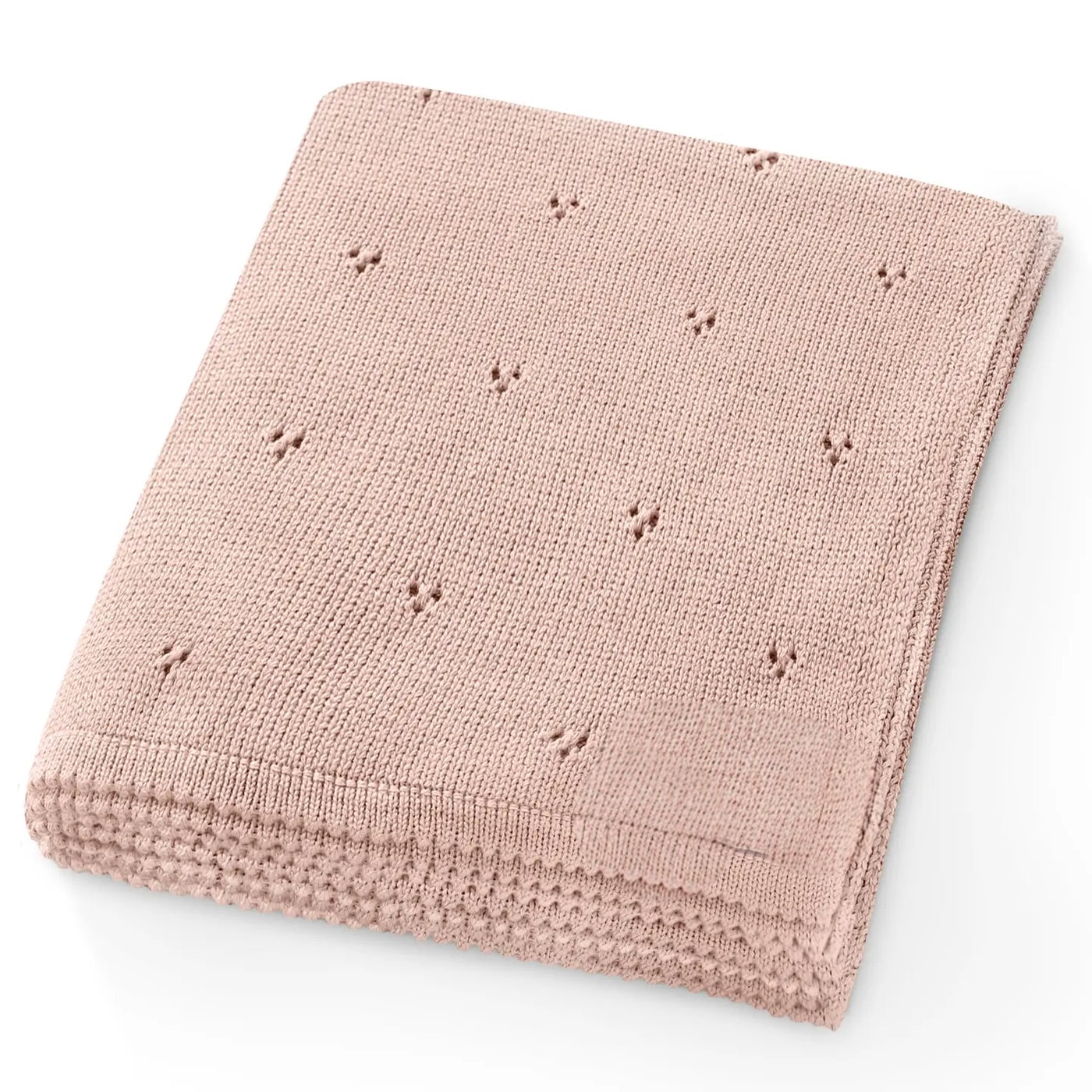Couverture d'emmaillotage pour bébé en coton biologique rose doux pointelle