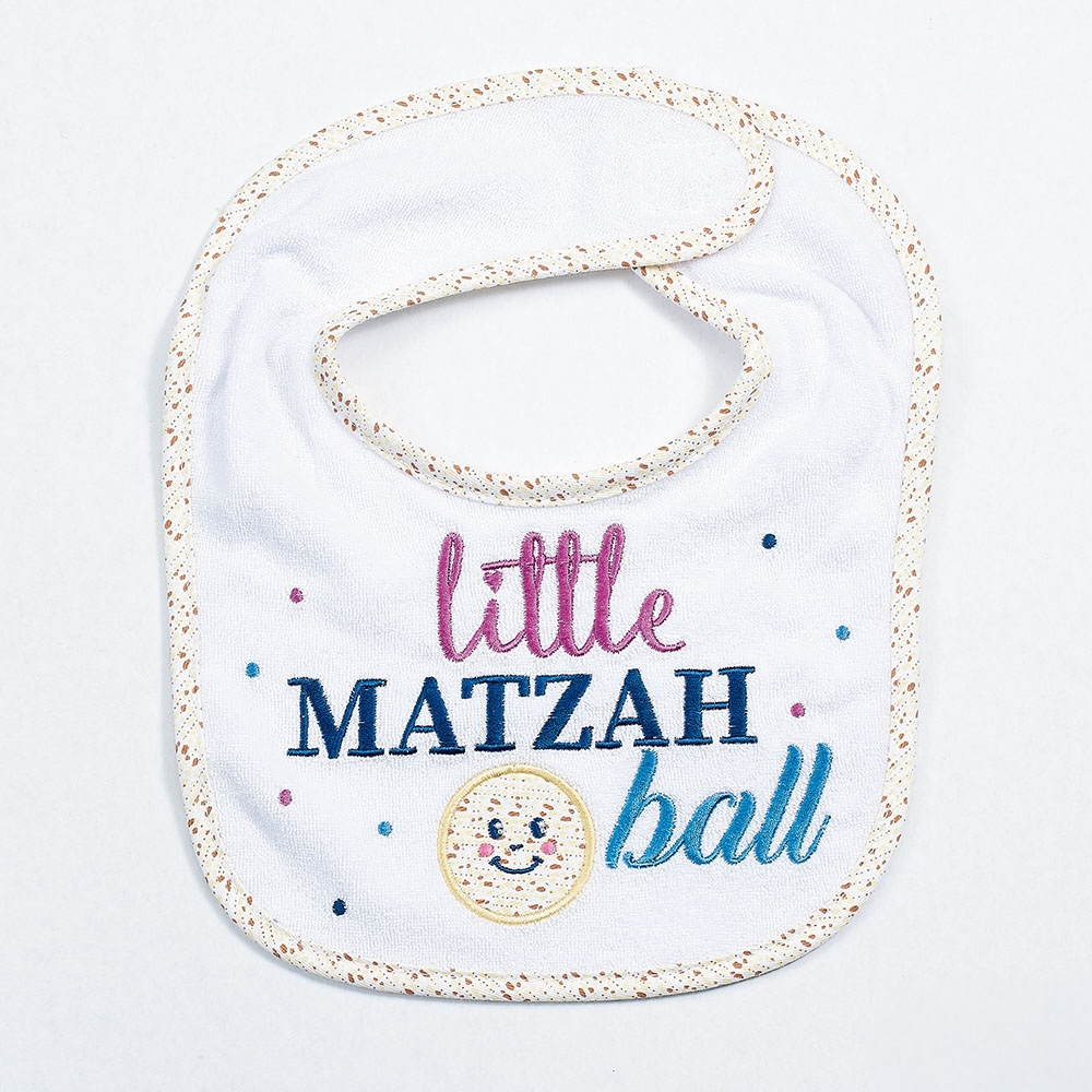 "Little Matzah Ball" Embroidered Passover Bib
