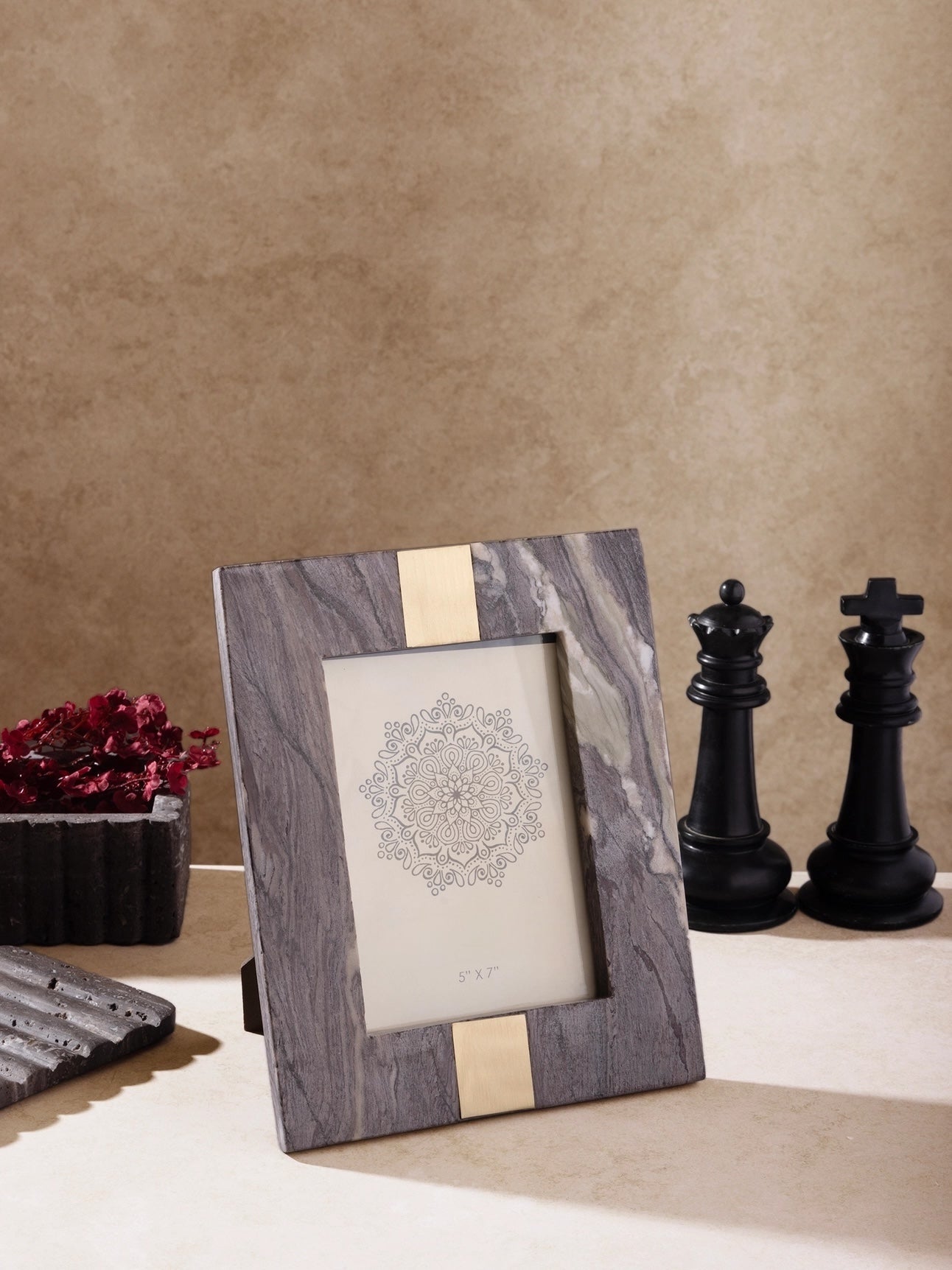 Marble Mocha Brown Frame 5”x7”