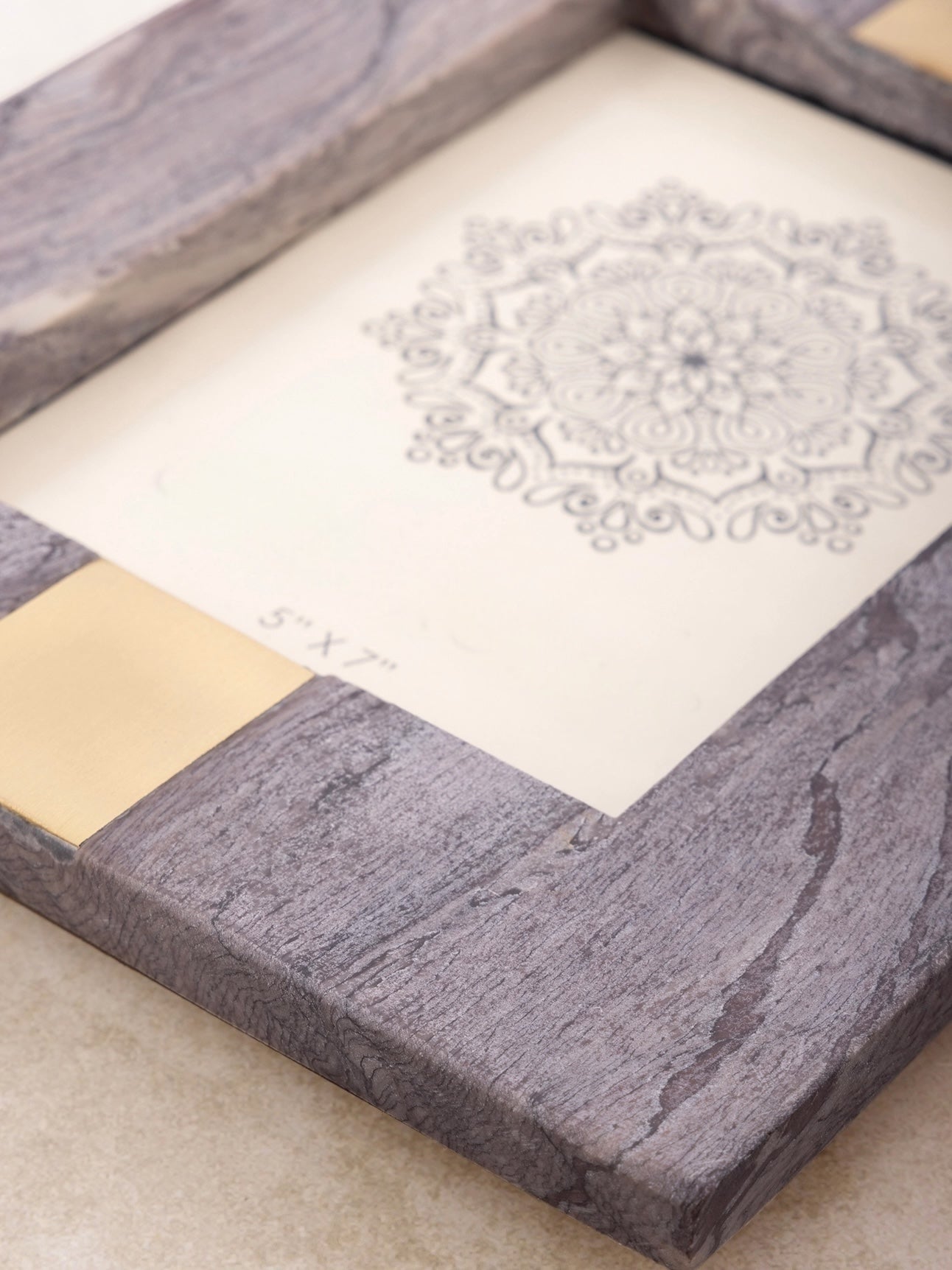 Marble Mocha Brown Frame 5”x7”