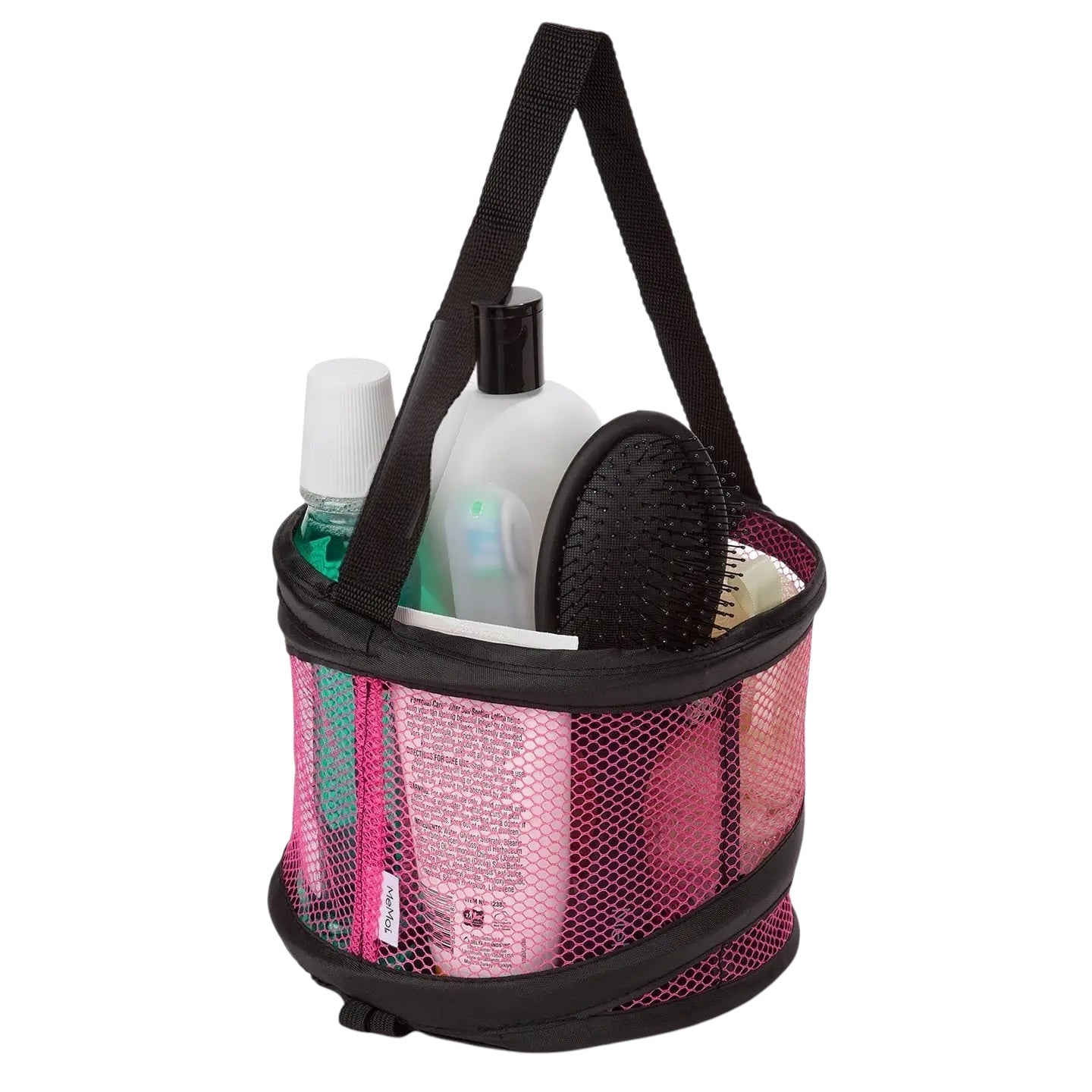 Collapsible Mesh Shower Caddy - Pink