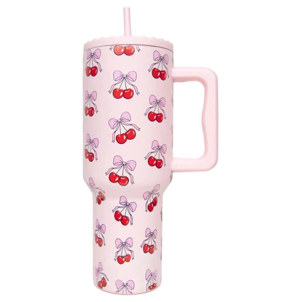 Cherry Bow 40 Oz Tumbler Cup