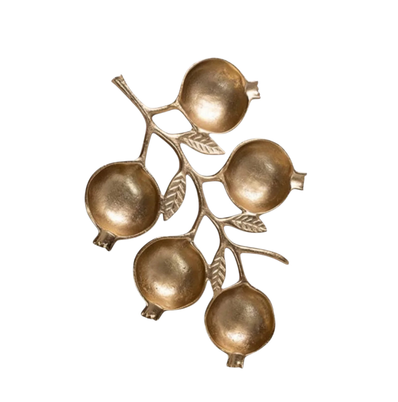 Bol texturé en aluminium doré à 5 branches de grenade