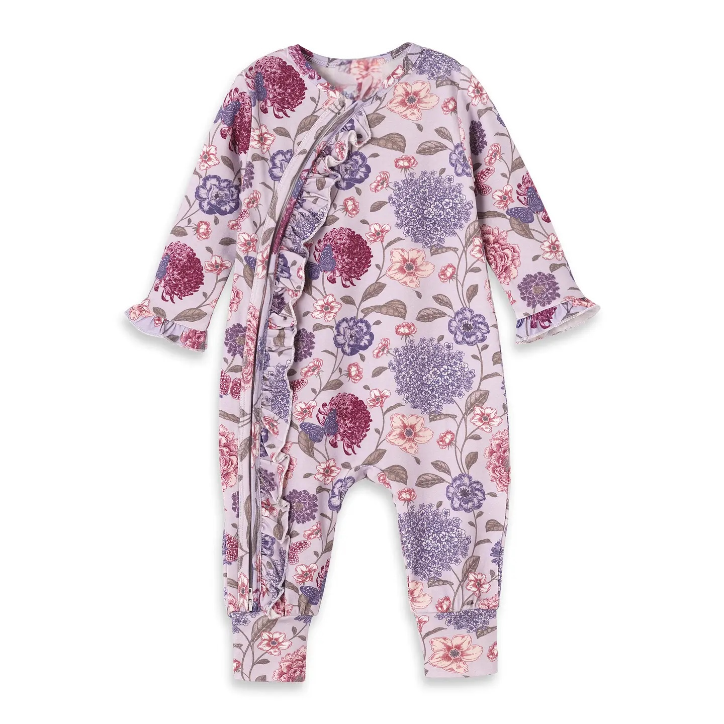 Floral bow Baby Zipper Sleeper