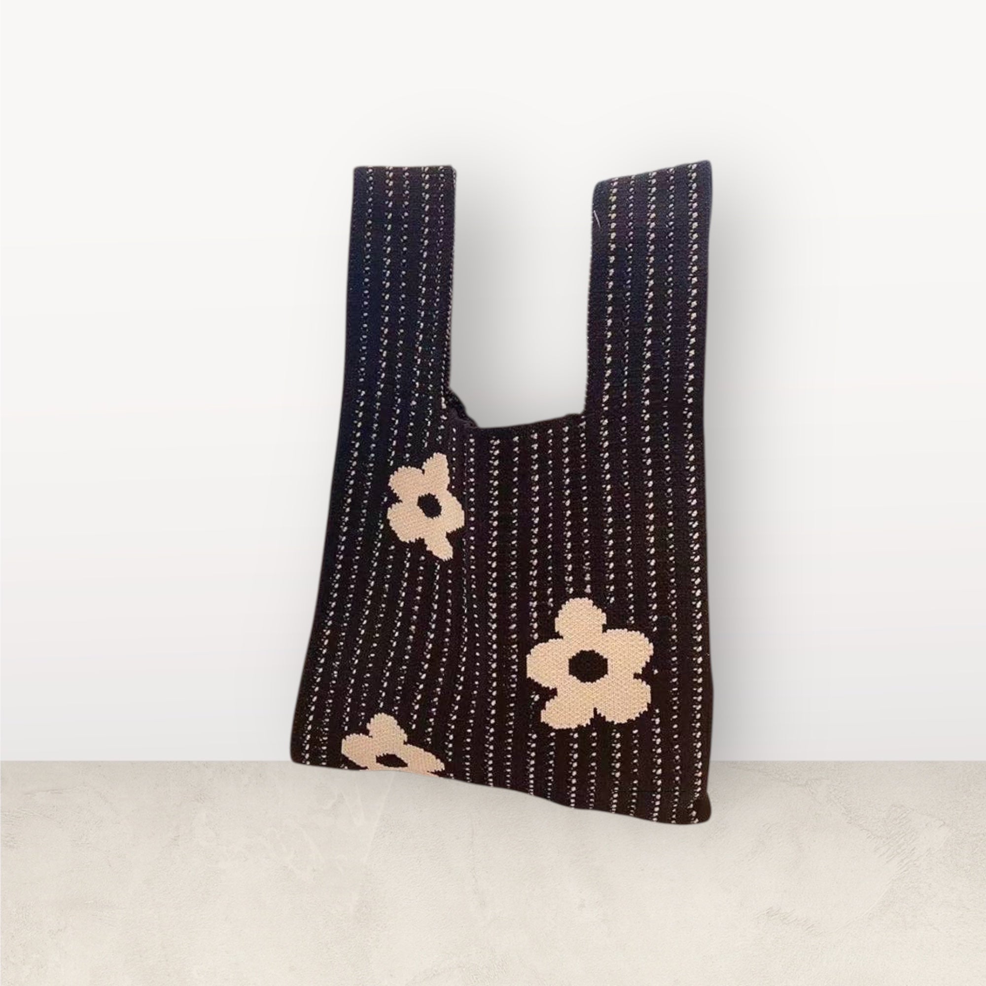 Black Floral Printed tote