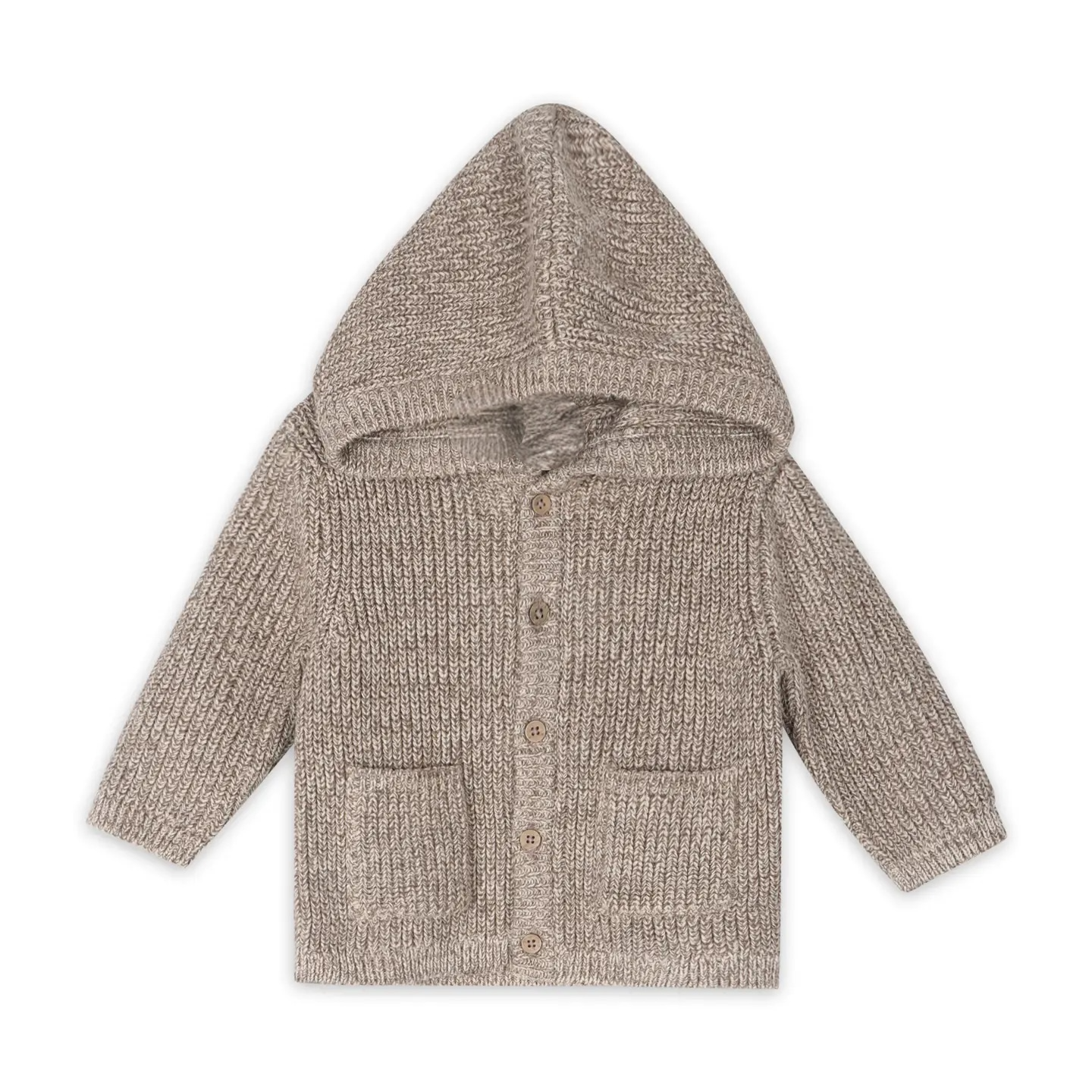 Classic Chunky Knit Baby Hooded Jacket (Organic Cotton)