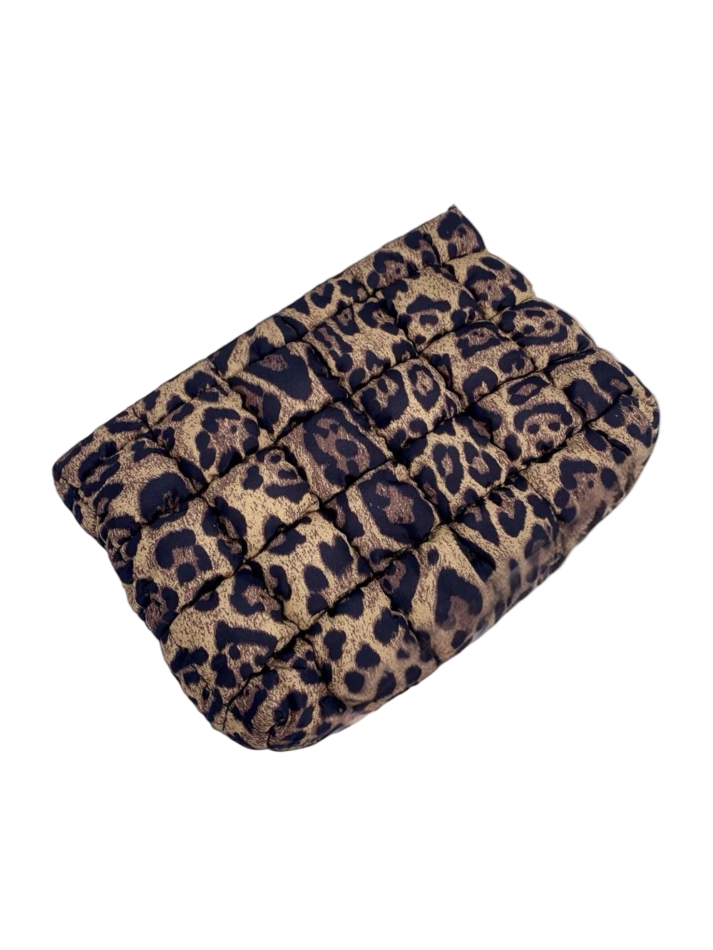 Leopard quilted pouch