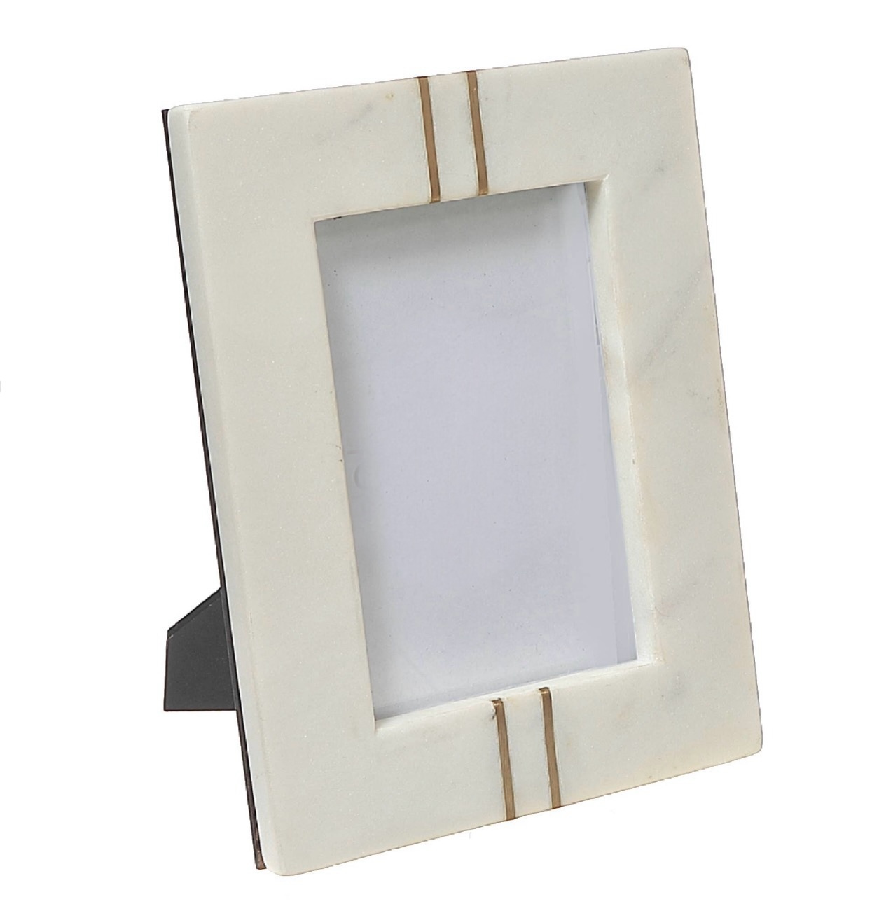 4”x6” Marble with Brass Inlay Picture Frame