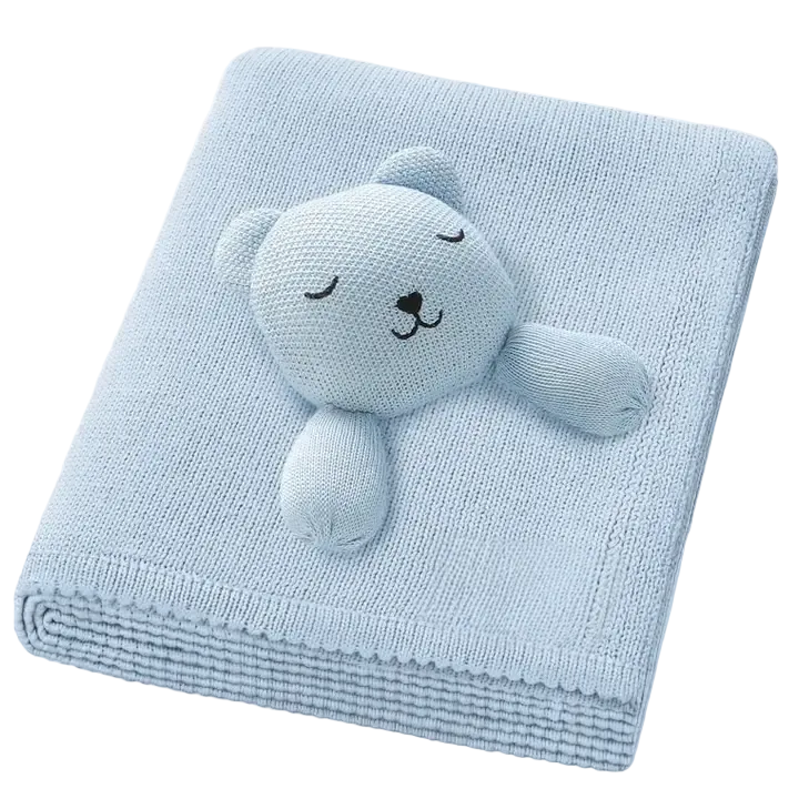 Blanket Lovey - sky blue bear