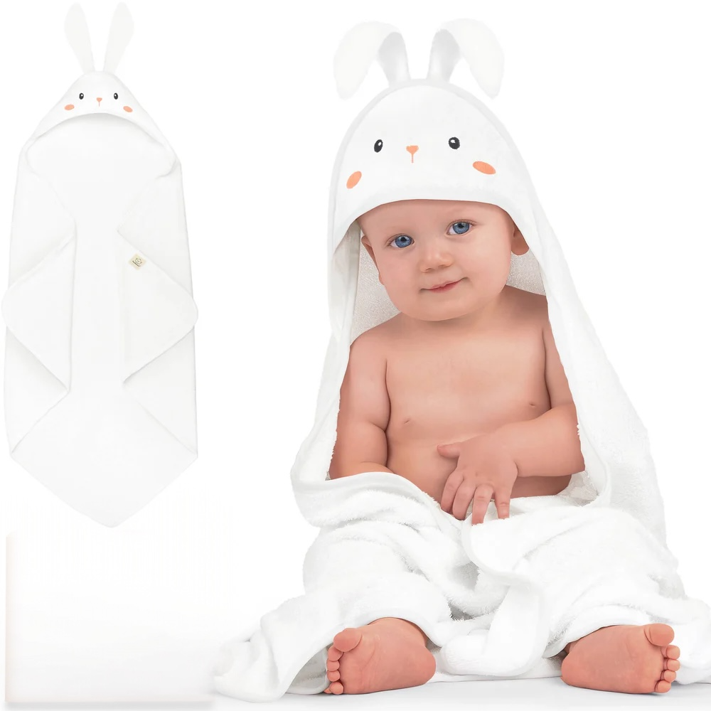 Personalized Cotton Bamboo Hooded Towel - Bunny