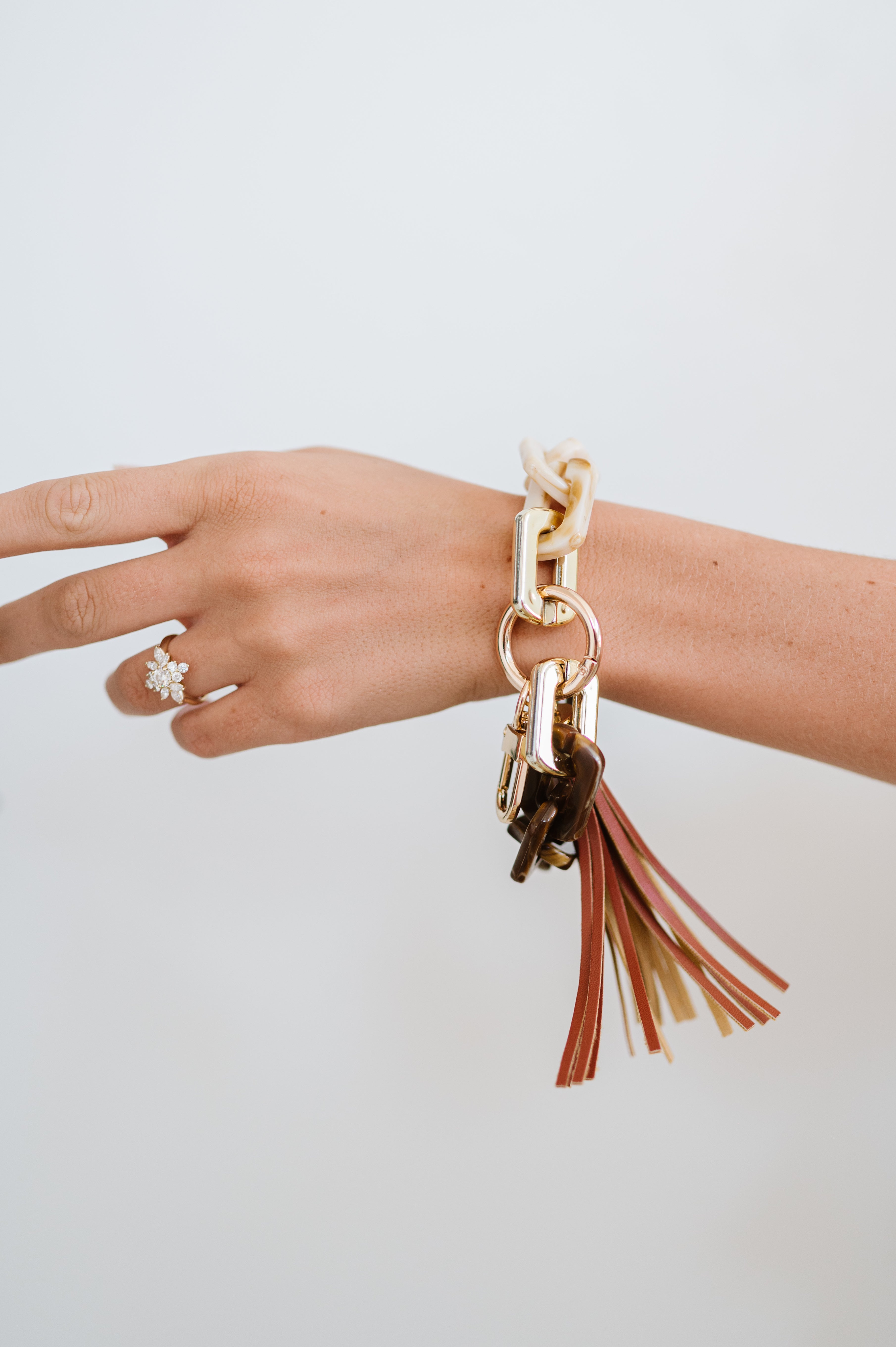 Bracelet à maillons en résine - RTS Cream Marble